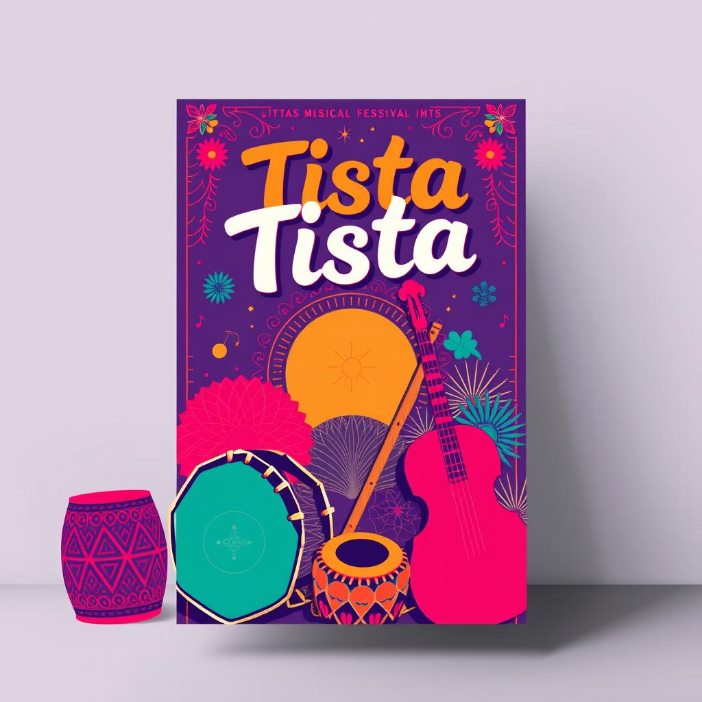 A vibrant poster design for a music festival called 'Tista' set in Sikkim, North East India