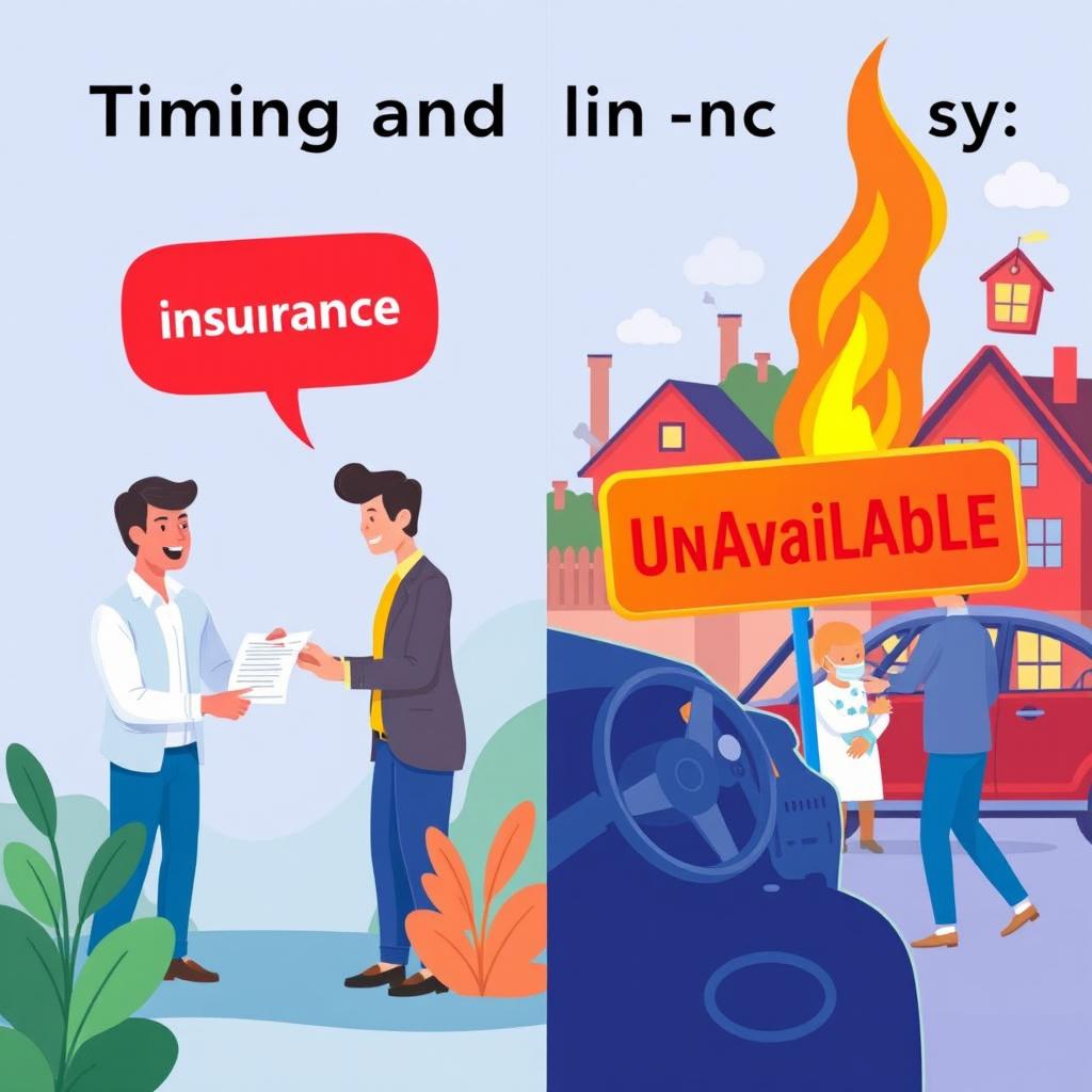 A split scene illustrating the concept of 'timing and the necessity of proactive planning