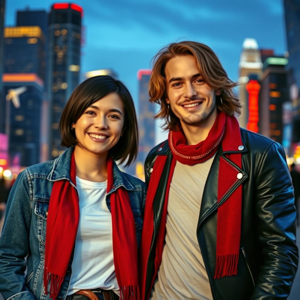 A hyper-realistic photo of two people together in a beautifully lit setting