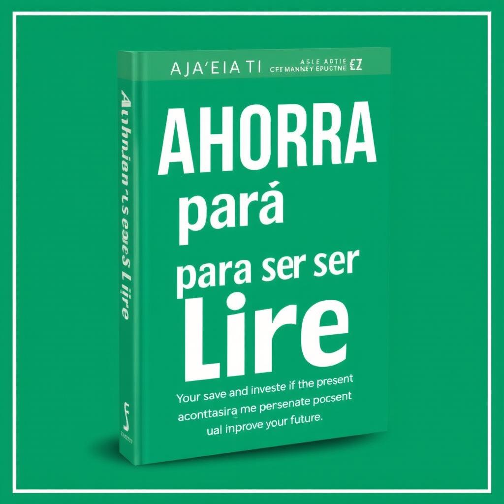 Book cover design for 'Ahorra para ser libre', a finance book targeted at all audiences that teaches how saving and investing in the present can improve your future