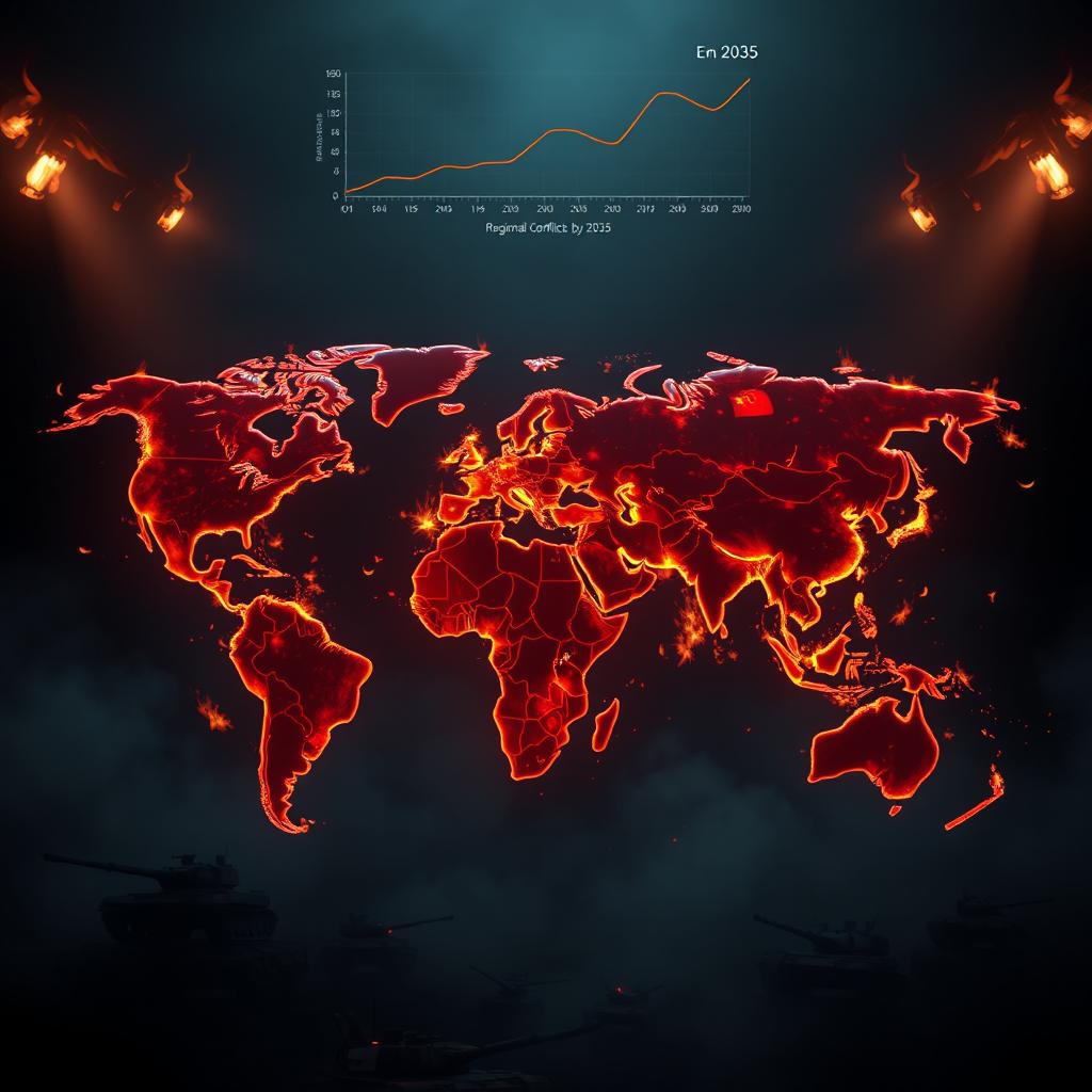A stunning 3D holographic map of the world floating majestically in a dark and ominous space