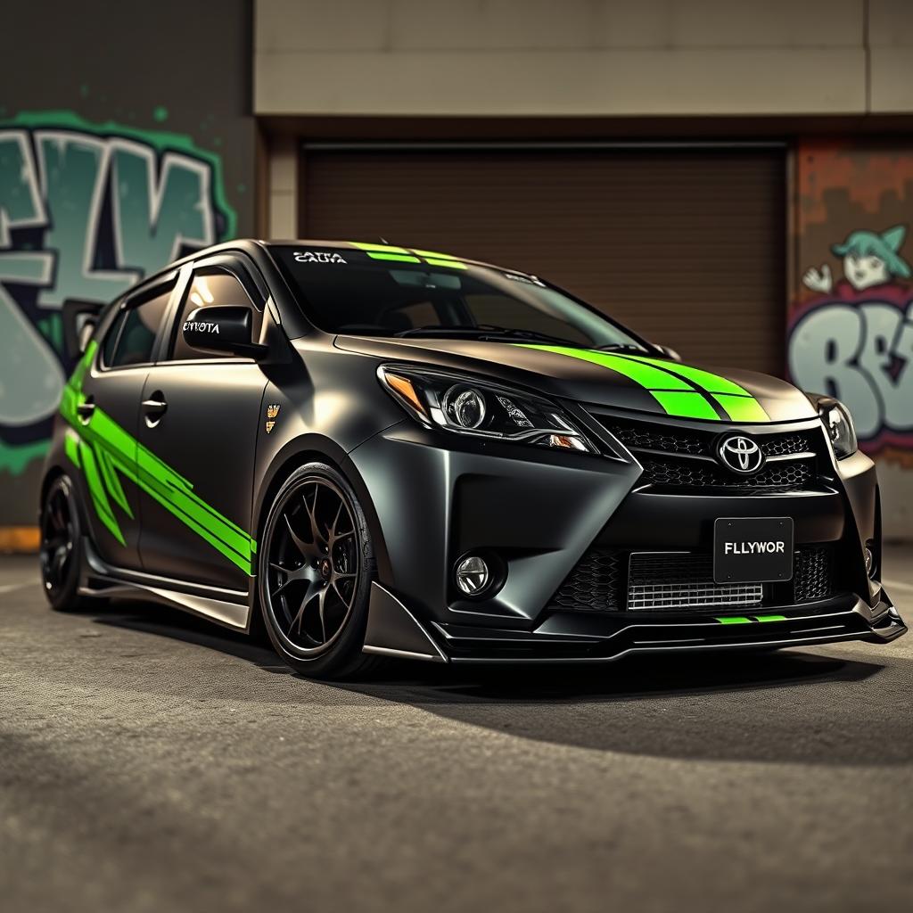 A modified Toyota Calya showcasing an eye-catching custom design