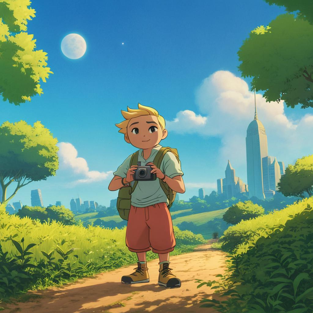 recrie esse personagem, no formato do YouTube, porém em pé e acenando para o telespectador, caminhando na rua de uma cidade indiana com chão de terra.