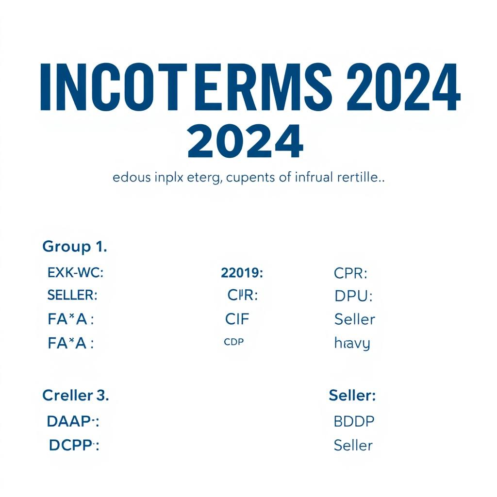 A sleek visual template for INCOTERMS 2024, showcasing a modern and professional layout