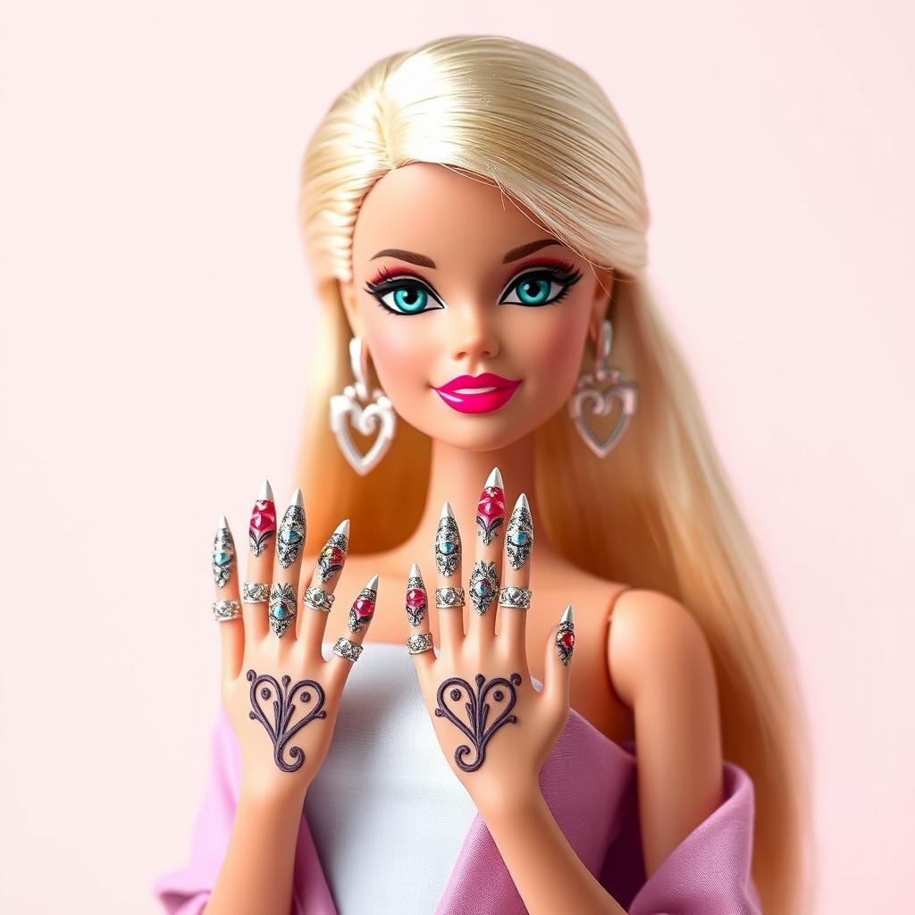 A charming blonde Barbie doll, designed in a fashionable and beautifully styled way
