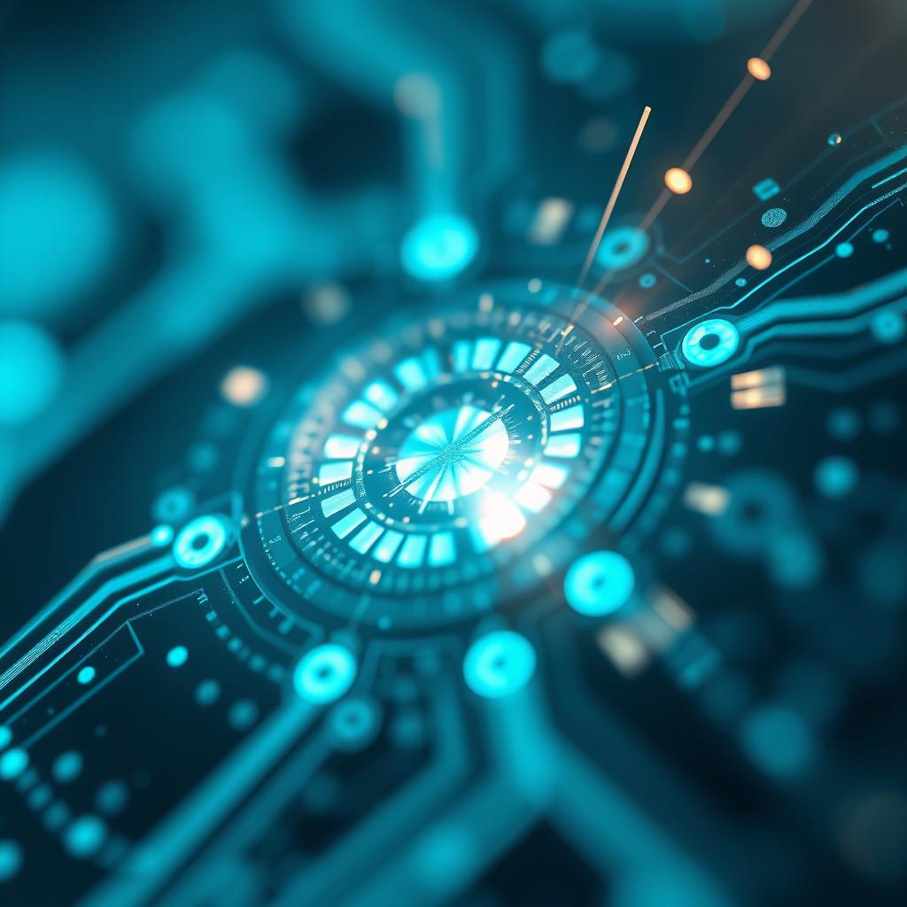 Intricate Microscopic View of a Glowing Sensor: A Journey into Technology