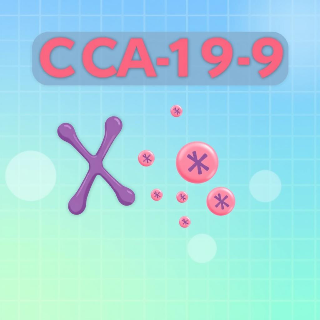 An illustrative representation of antibodies binding to CA 19-9 antigens, depicted in a vibrant, educational style