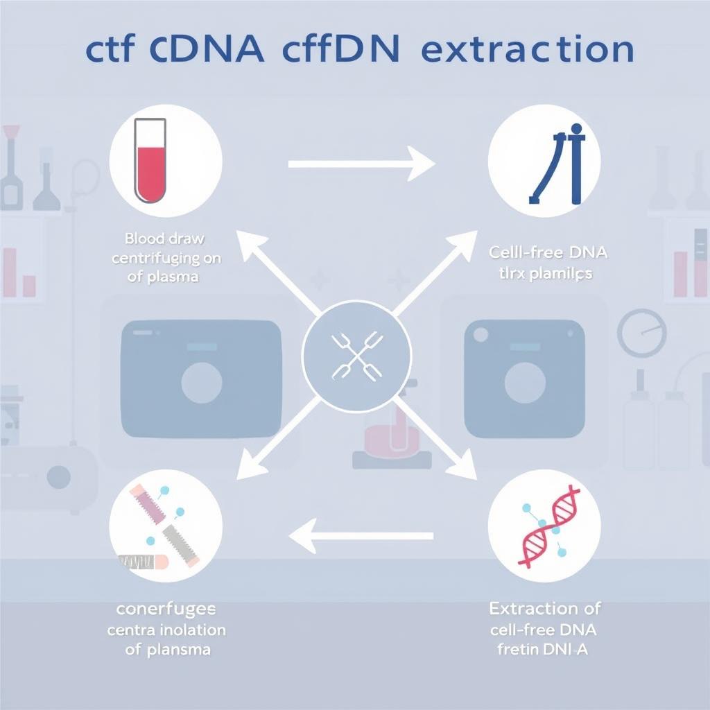 An illustrative diagram demonstrating the process of cfDNA extraction from blood samples