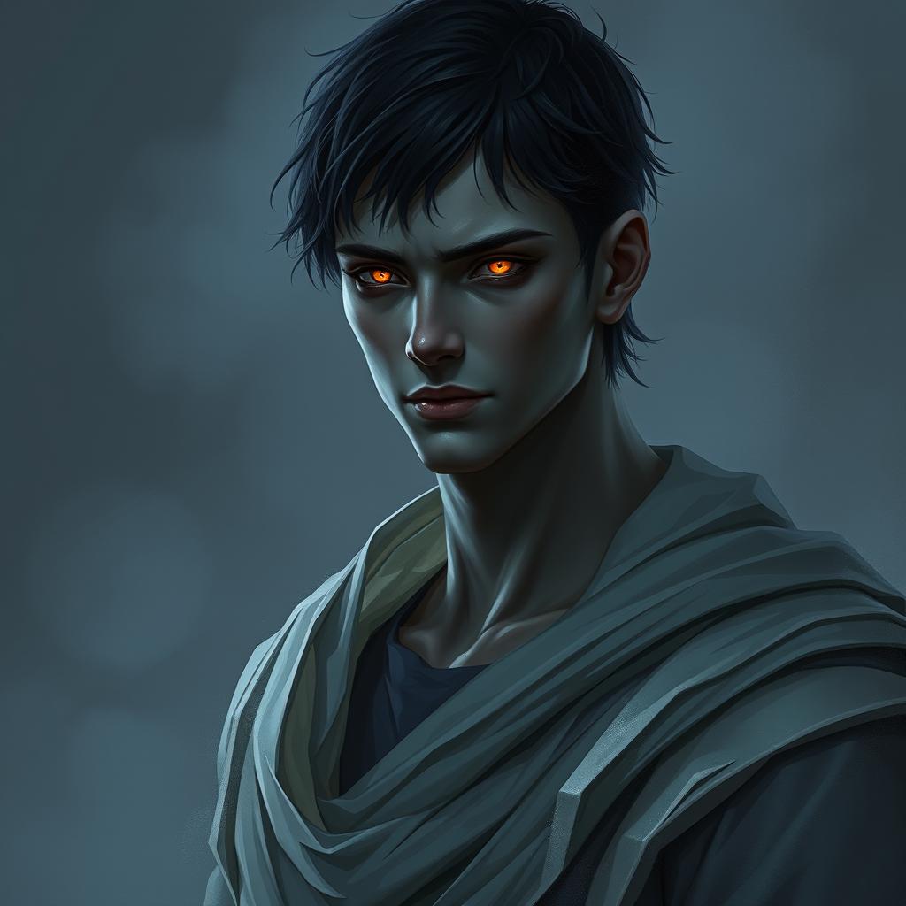 A tall, dark guardian depicted as a beautiful, cold, and controlled warrior