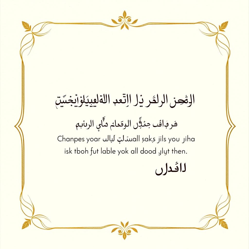 An elegant card design featuring a soft cream textured background