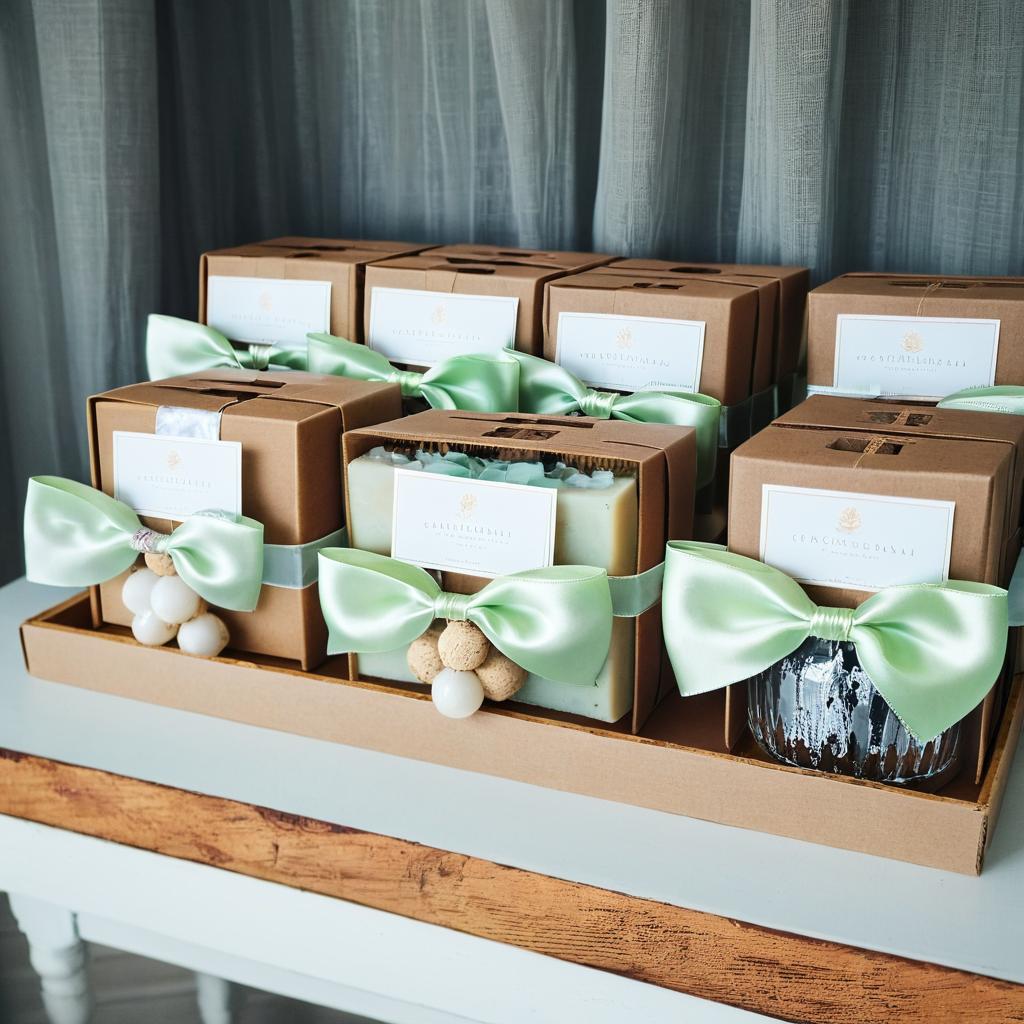 Elegant Handmade Soap Display with Floral Labels and Rustic Charm