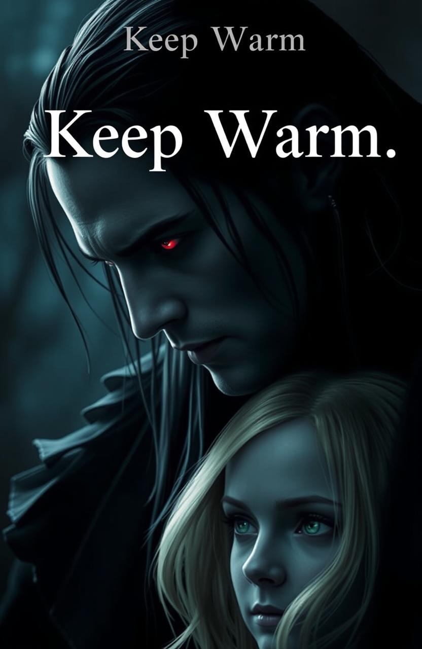 Aro Volturi with long dark hair slicked back, ruby red eyes, is depicted as a vampire