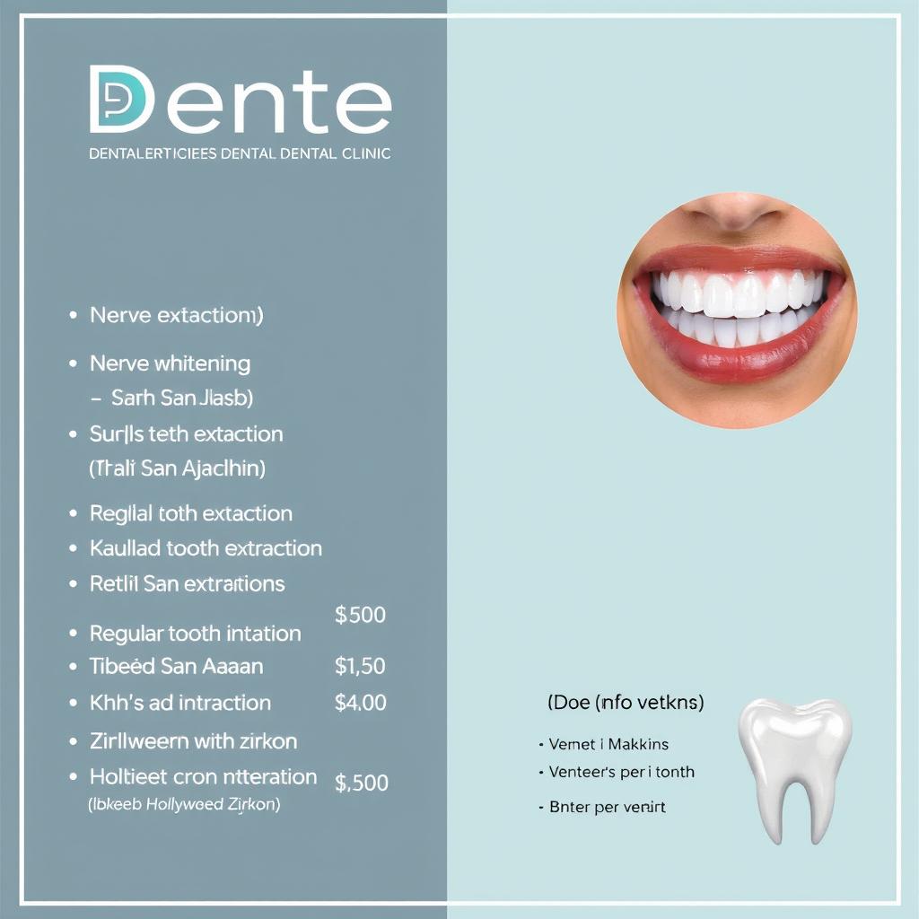 An advertisement for Dentesta dental clinic highlighting its prices for various dental services