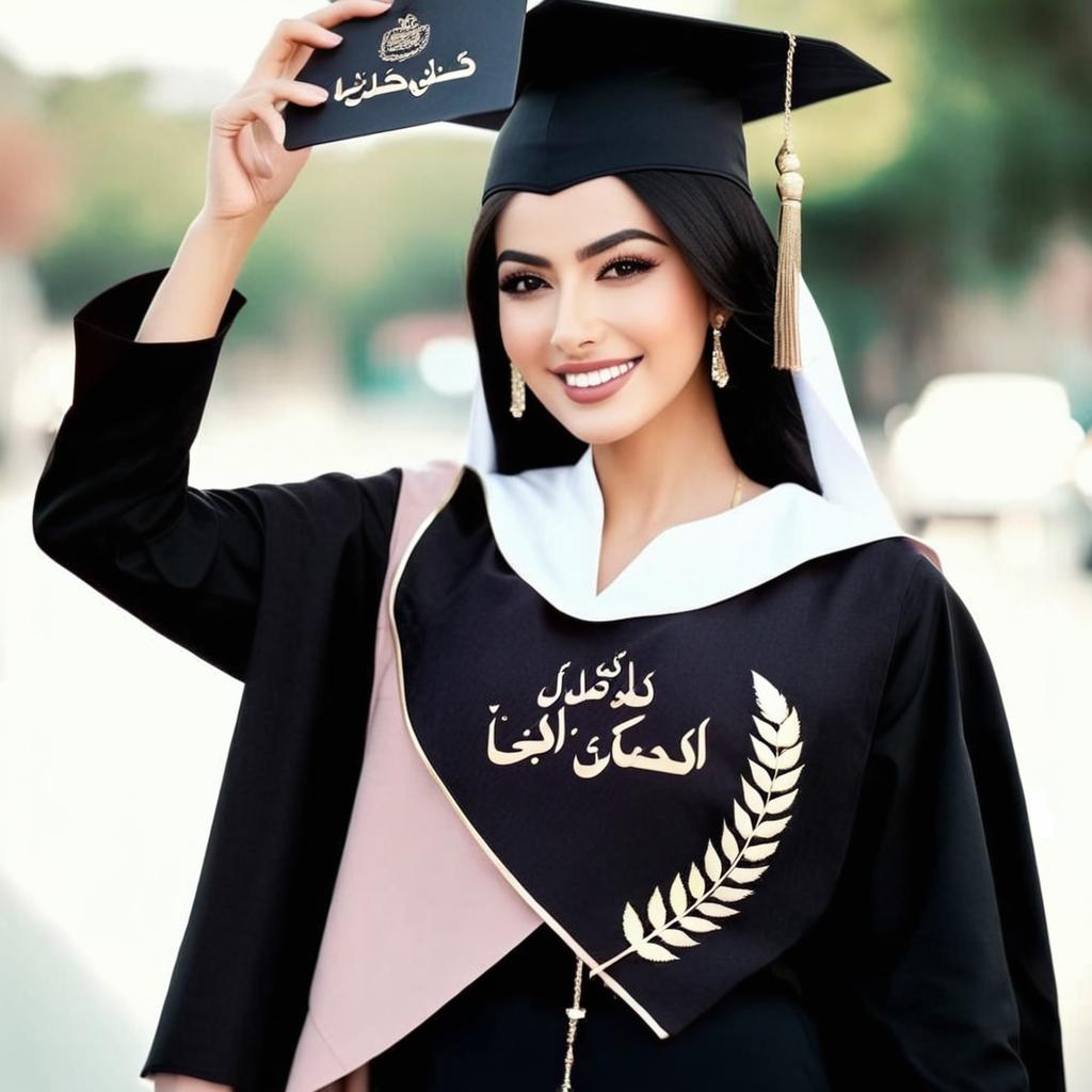 Elegant Graduation Cap Design Featuring 'Lana' in Gold | Idyllic AI