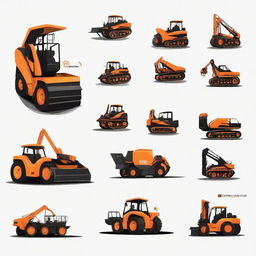 Design a logo for OZKAR MAKINE company. The theme should incorporate shades of black and orange, and should feature machinery and lifting equipment.