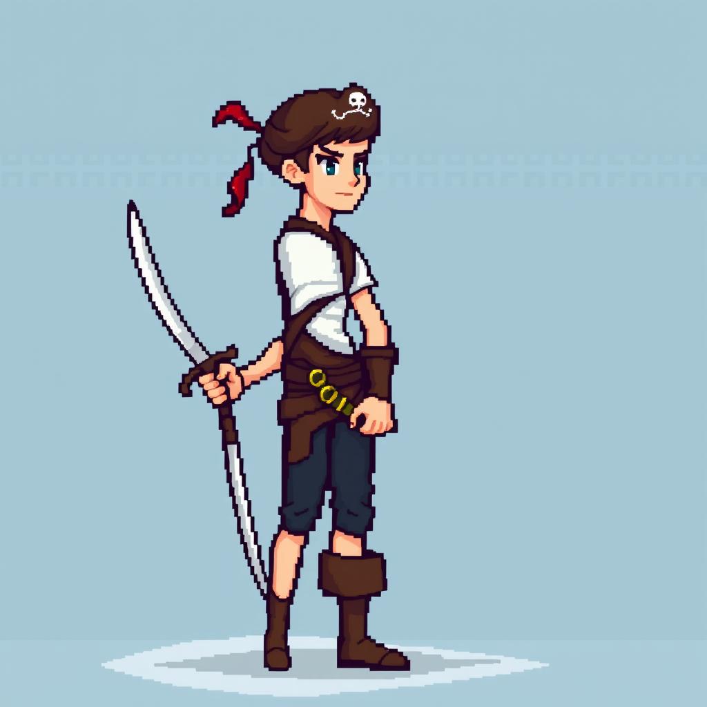 An extremely pixelated young adult male gaming sprite representing a 21-year-old character in authentic 8-bit style