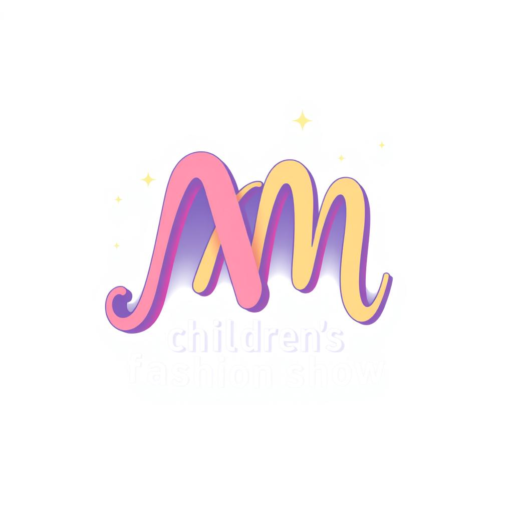 A stylish and modern logo featuring the letters 'MM' elegantly intertwined, symbolizing a children's fashion show
