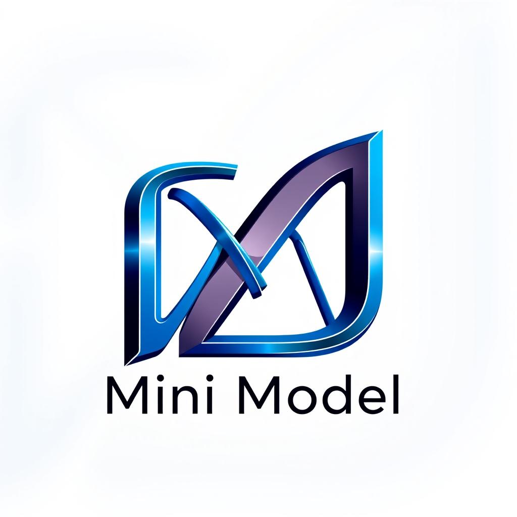 A modern and sleek logo design featuring the letters 'MM' creatively intertwined or arranged to represent 'Mini Model'