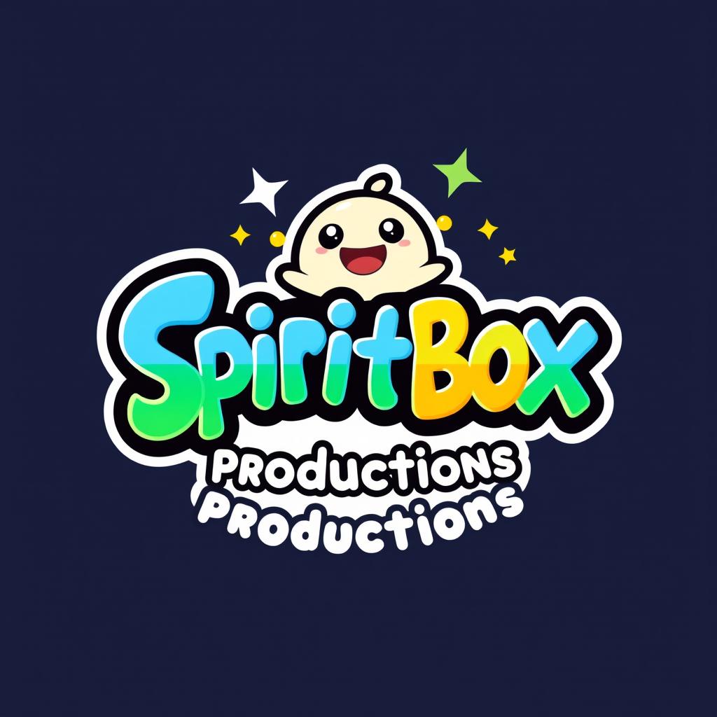 A logo design for 'SpiritBox Productions' inspired by the style of the Yo-kai Watch logo