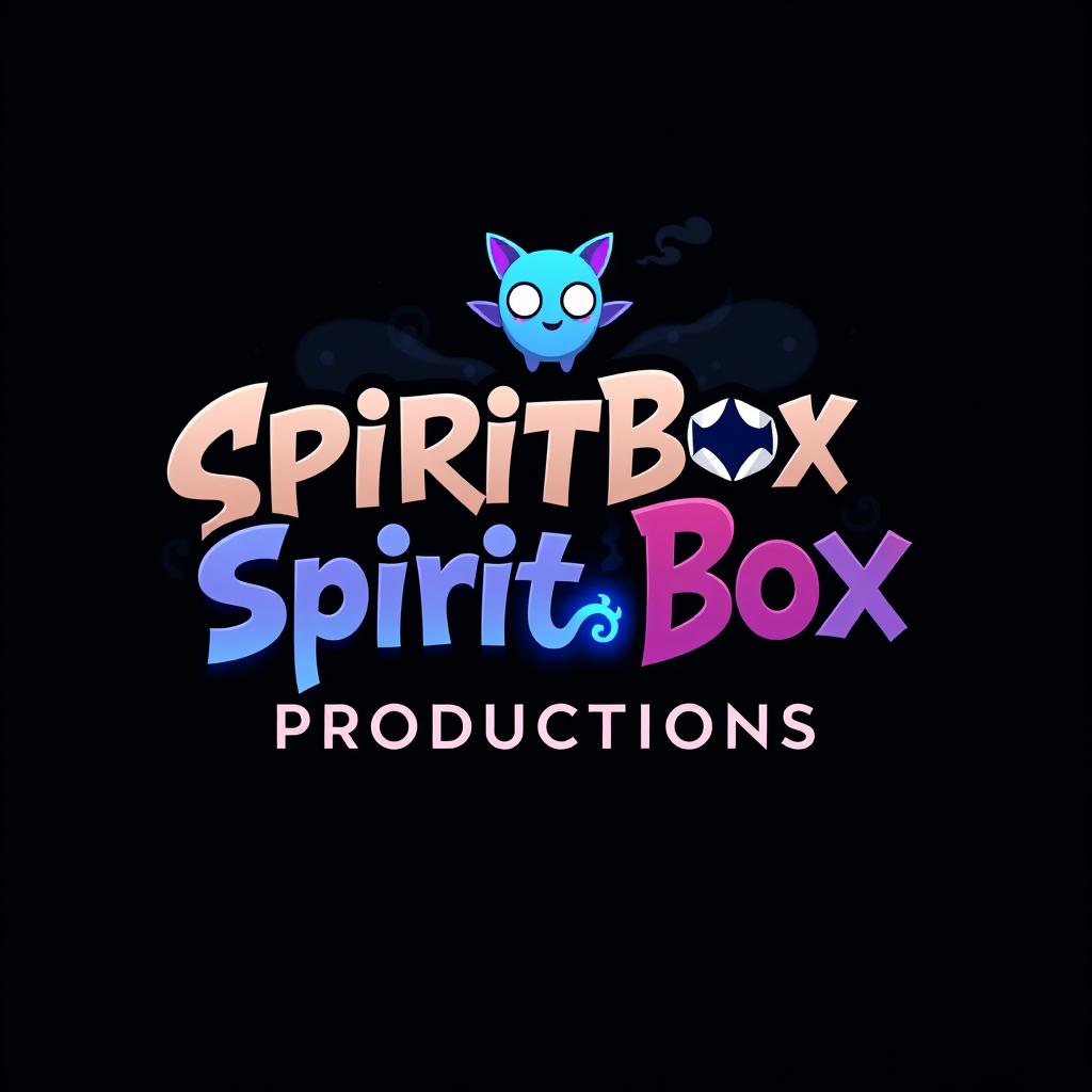 Logo design for 'SpiritBox Productions' inspired by the Yo-kai Watch logo with a spooky twist