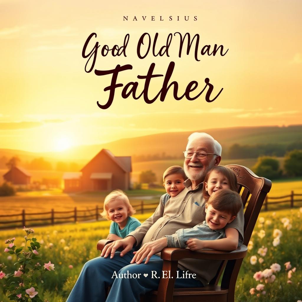 A warm and heartfelt book cover for a novel titled 'Good Old Man Father'