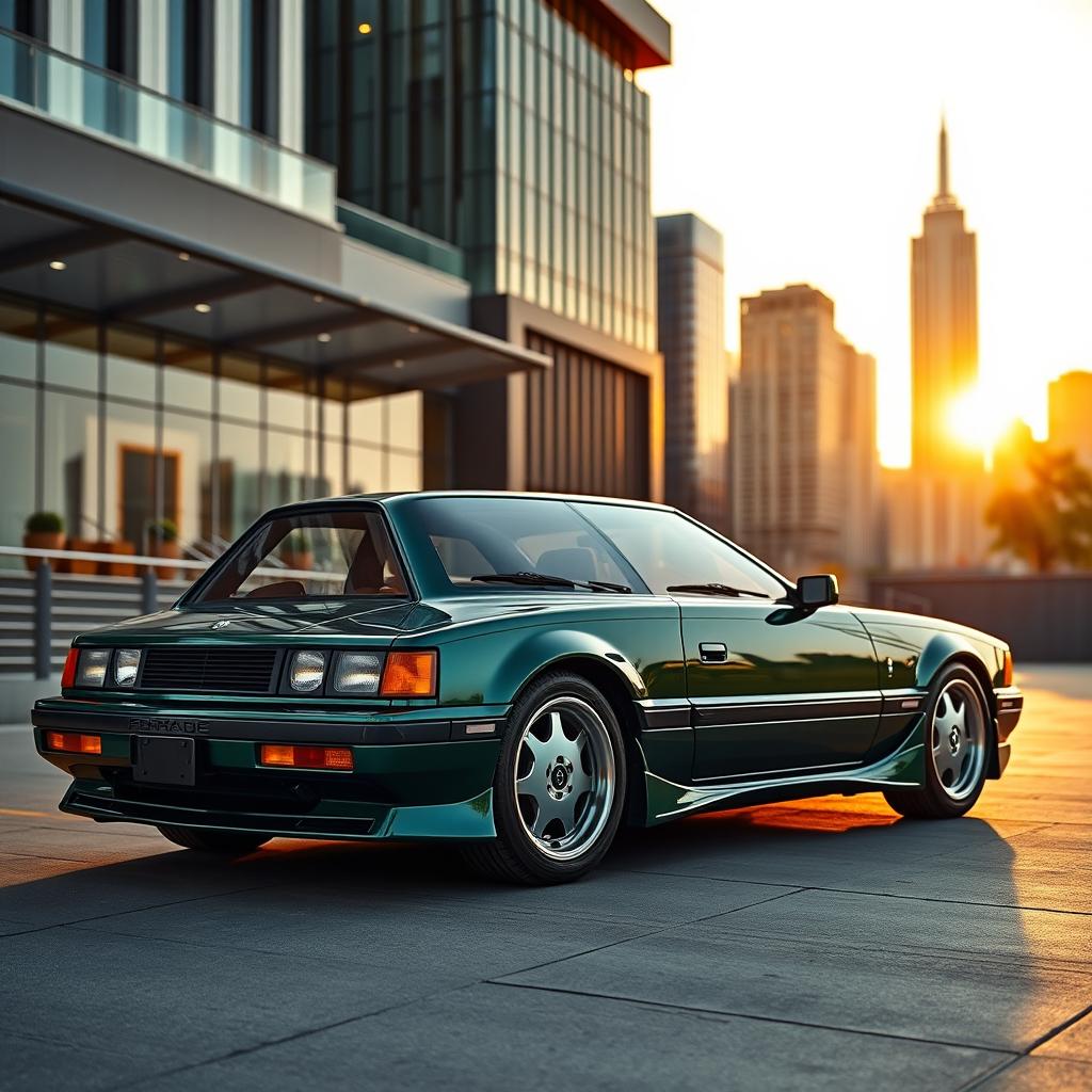 A stunning, classy 1993 Charade in a rich bottle green color, showcasing its wide-body design