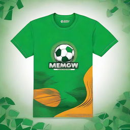 Design a vibrant sports-themed front and back print for a green t-shirt, showcasing dynamic athletic imagery and energy.