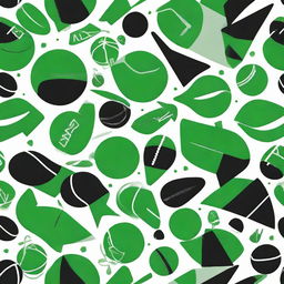 Create a striking sports-themed design using the combination of green, black and white colors to symbolize energy, strength and determination.