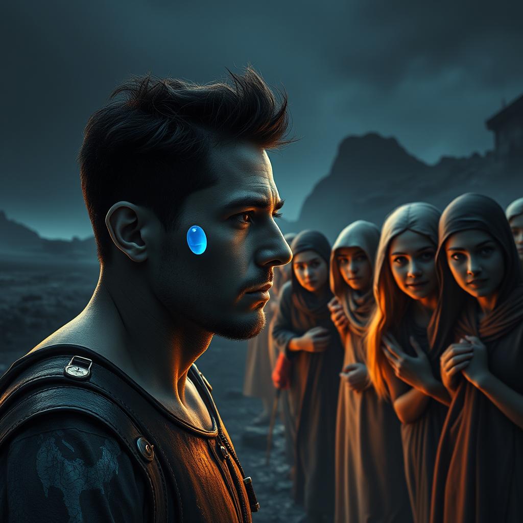 A gripping sci-fi scenario featuring a man named Néstor, who is caught in a dystopian society where citizens must take a blue capsule for order and survival