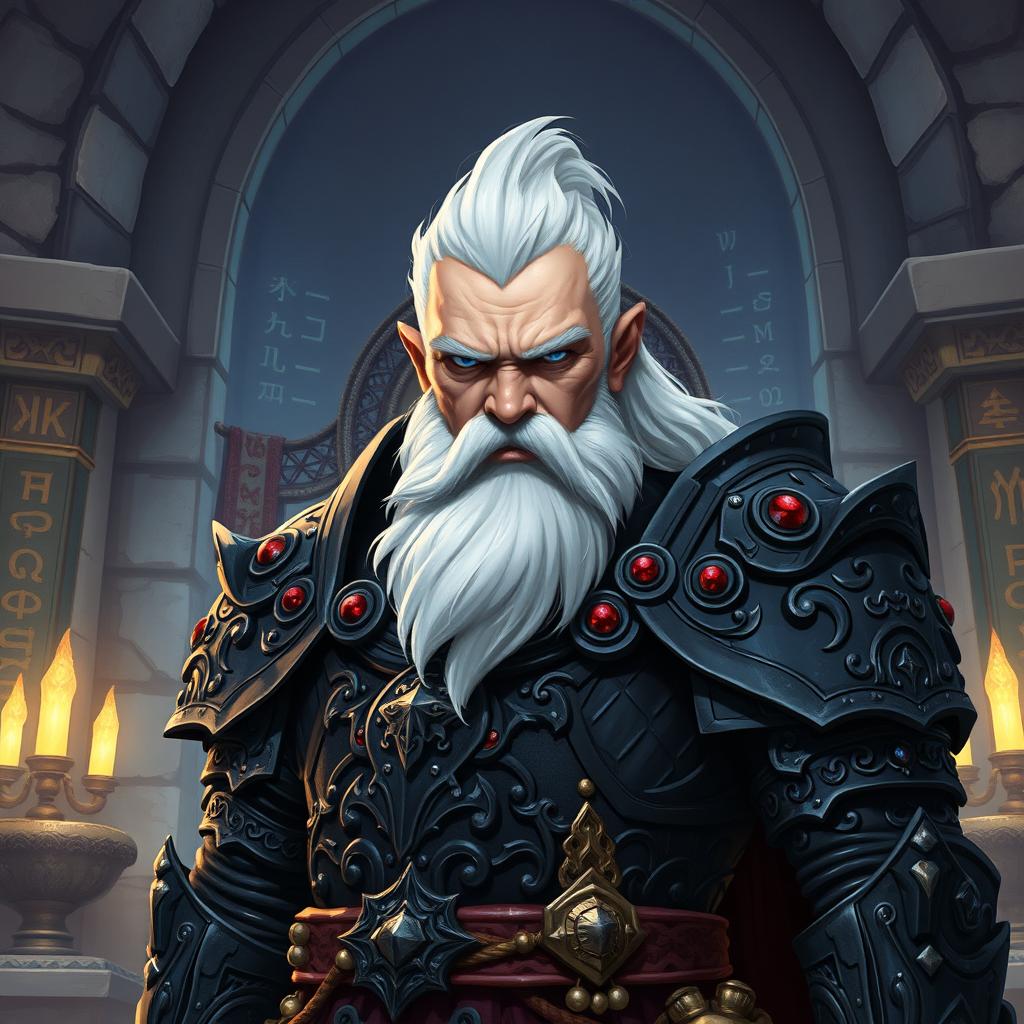 A captivating Dungeons and Dragons style illustration of a deep-dwarf King, distinguished by his tall stature and commanding presence