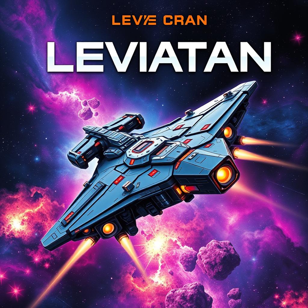A striking sci-fi book cover featuring the title 'Leviatán' prominently displayed at the top