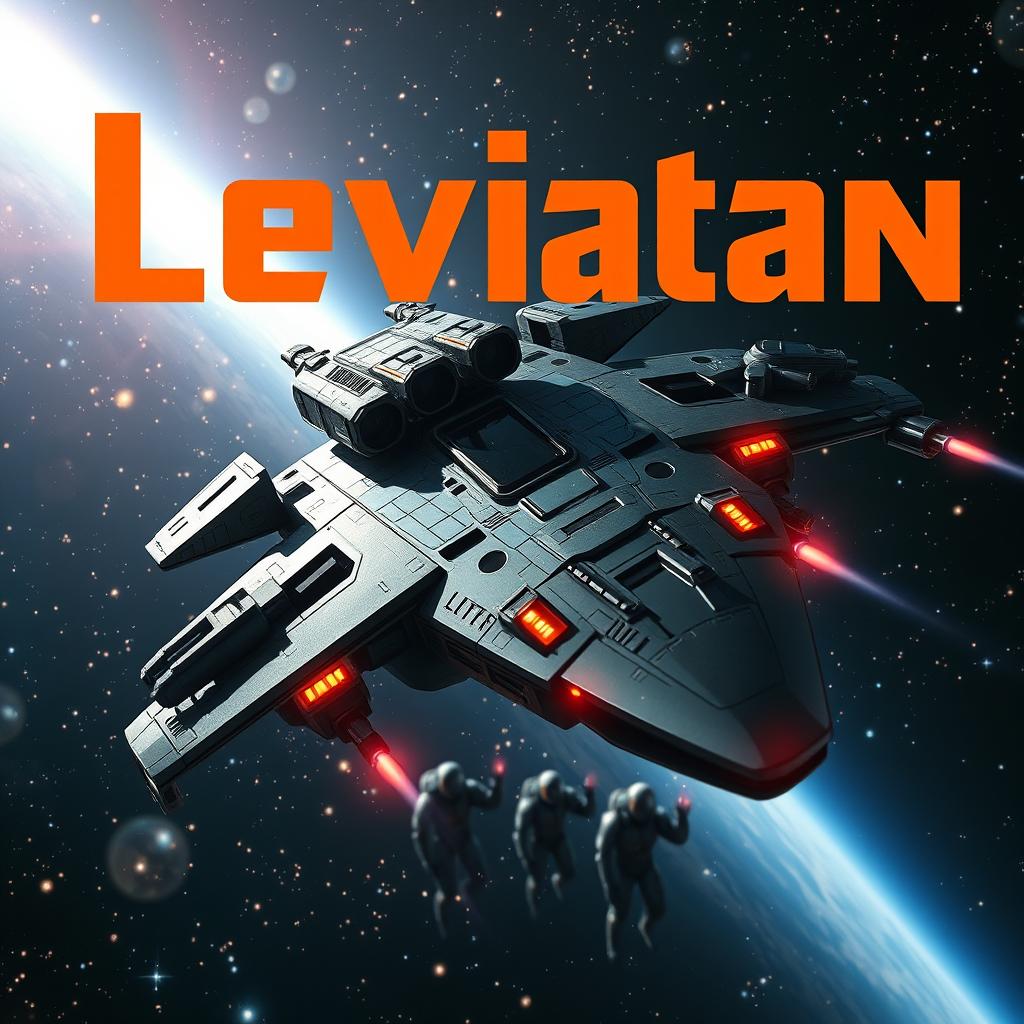 A hyper-realistic image of a futuristic battle spaceship equipped with heavy armament soaring through the cosmos, glowing stars and galaxies in the background