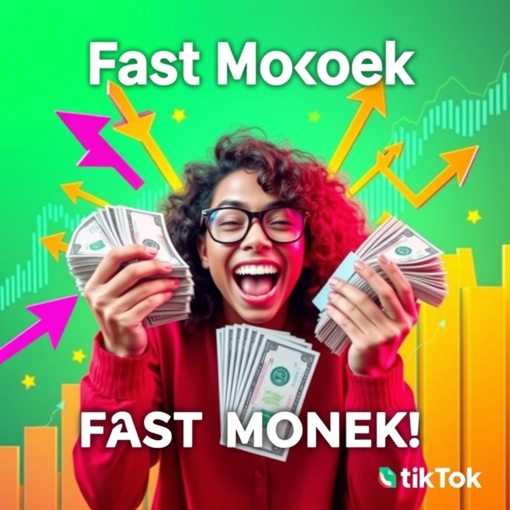 A captivating TikTok profile image showcasing a vibrant and modern design that symbolizes fast money-making