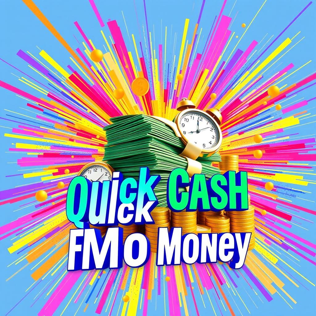 A vibrant and eye-catching TikTok profile picture featuring a dynamic stack of money symbolizing quick wealth