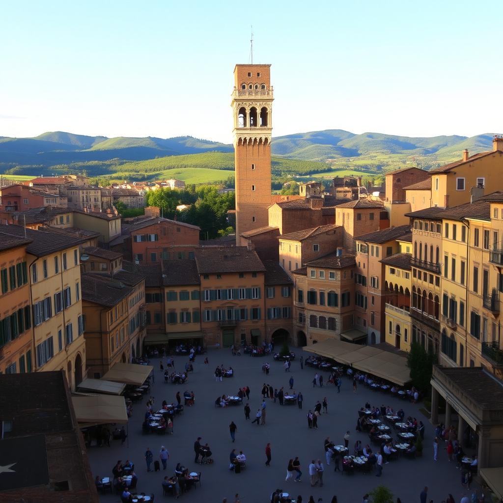 A stunning view of the historic city of Siena, Italy, in the year 2007, showcasing the intricate medieval architecture of the city