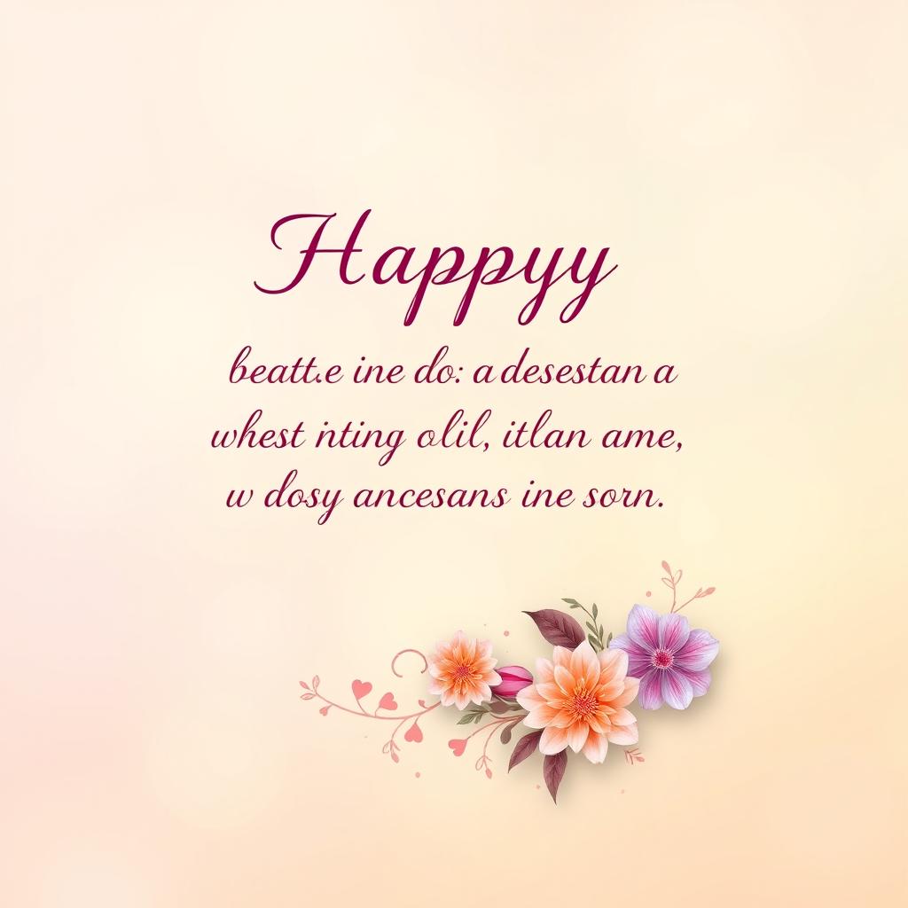 A beautiful and vibrant digital greeting card design featuring heartfelt wishes, with the text elegantly crafted in an inviting font