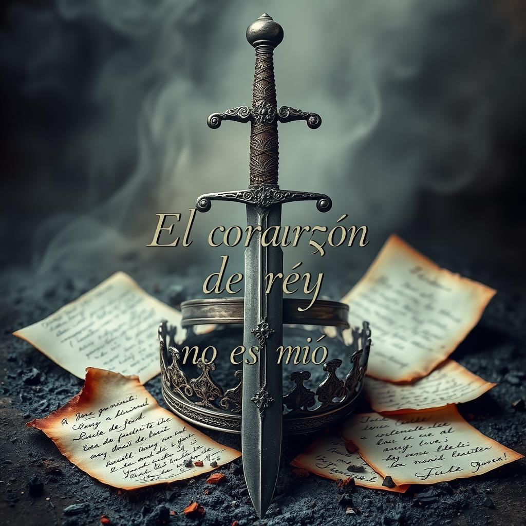 A captivating book cover design featuring an ornate sword with intricate details, symbolizing power and nobility
