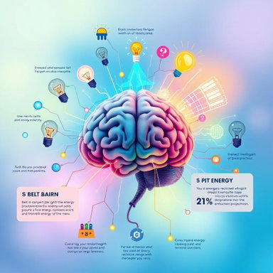 Exploring Brain Energy Consumption: A Vibrant AI Illustration