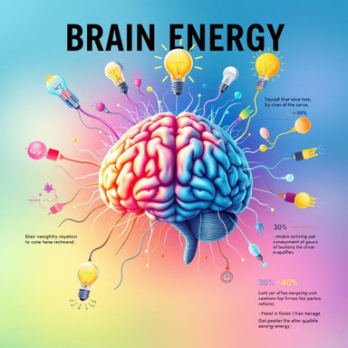 Exploring Brain Energy Consumption: A Vibrant AI Illustration