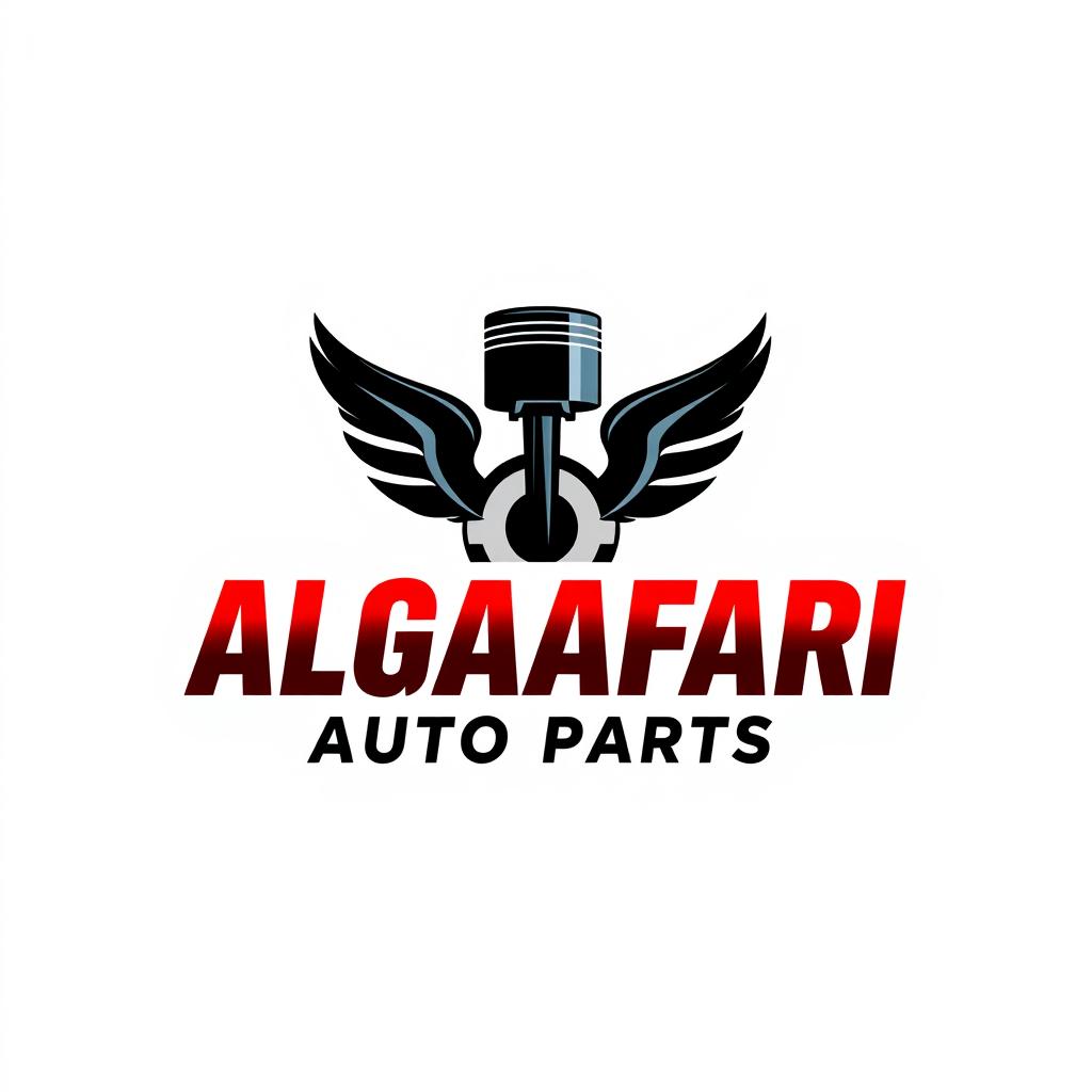 A modern and professional logo design for an auto parts store named 'ALGAAFARI AUTO PARTS'