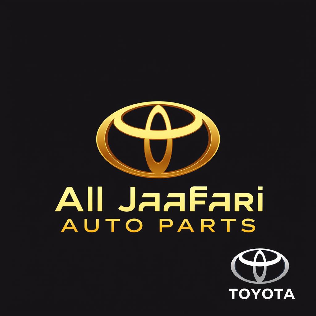 A modern and professional logo design for 'الجعفري لقطع غيار السيارات' (Al Jaafari Auto Parts)