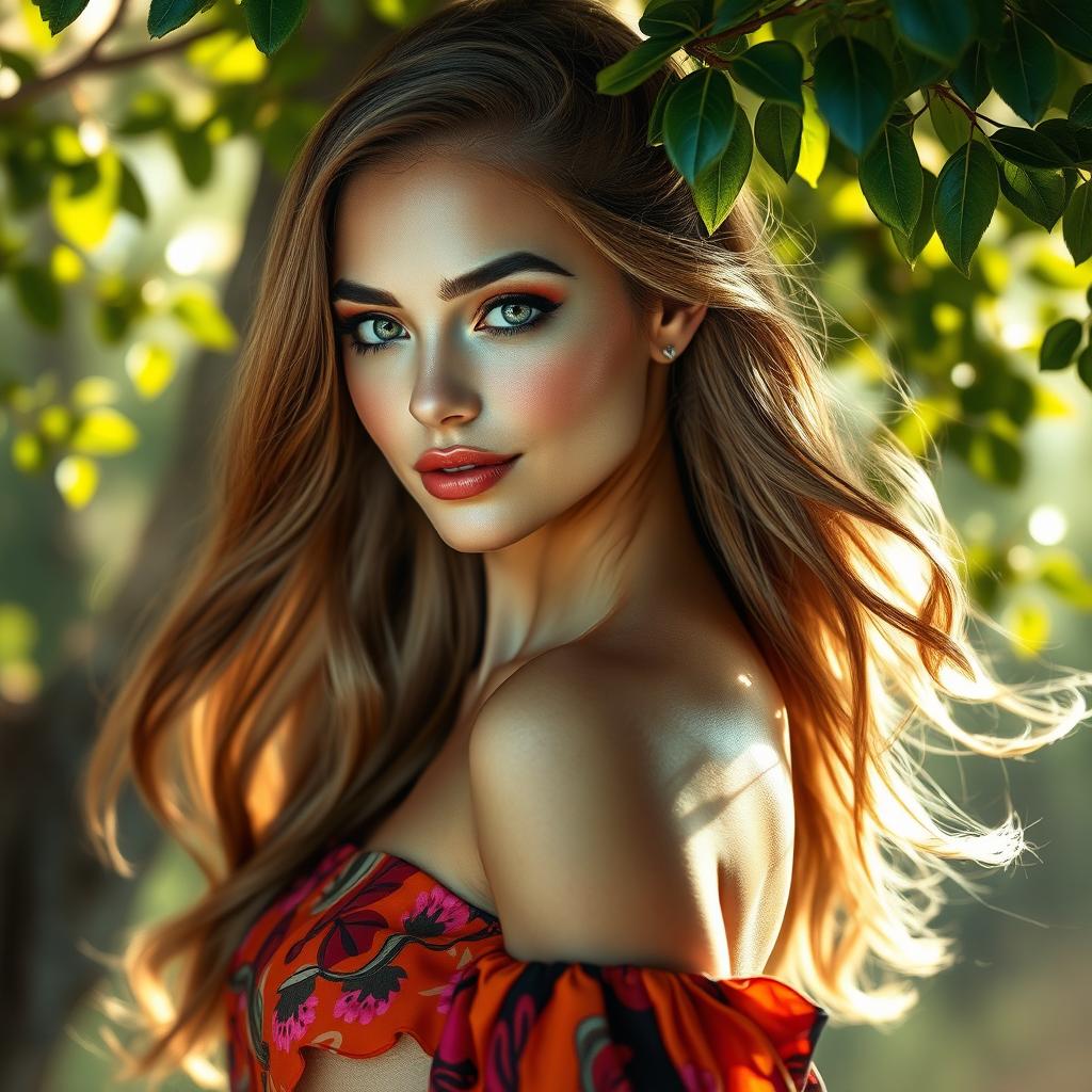 A stunningly beautiful woman with rare features, showcasing unique facial structure and captivating eyes