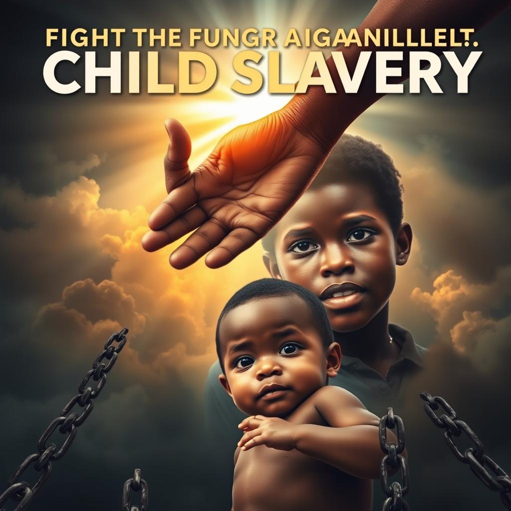 A powerful and evocative image symbolizing the fight against child slavery