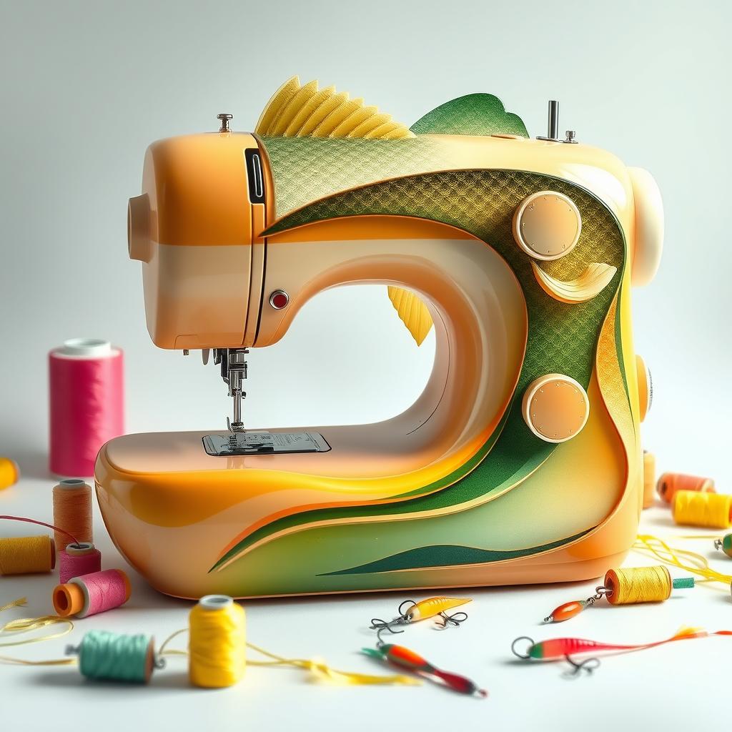 Artistic Sewing Machine Design Inspired by Perch Fish