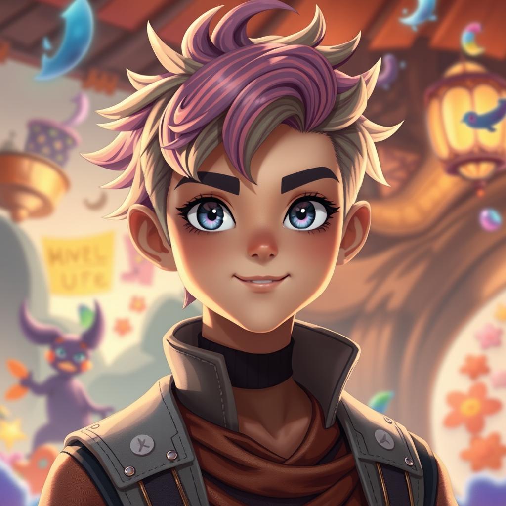 A humanized version of a fictional character known for their unique features and traits