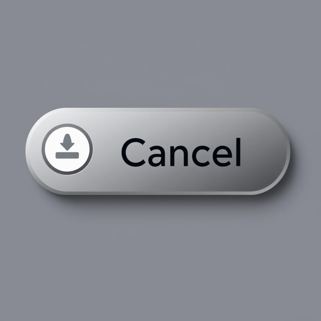 A sleek and modern cancel button designed with the same shape and format as the previous download button