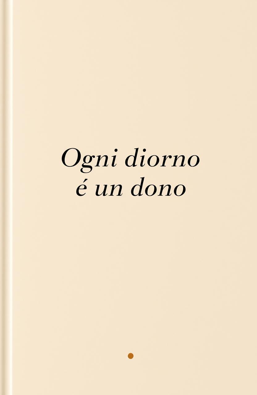 A minimalist book cover design for a gratitude journal titled 'Ogni giorno è un dono'