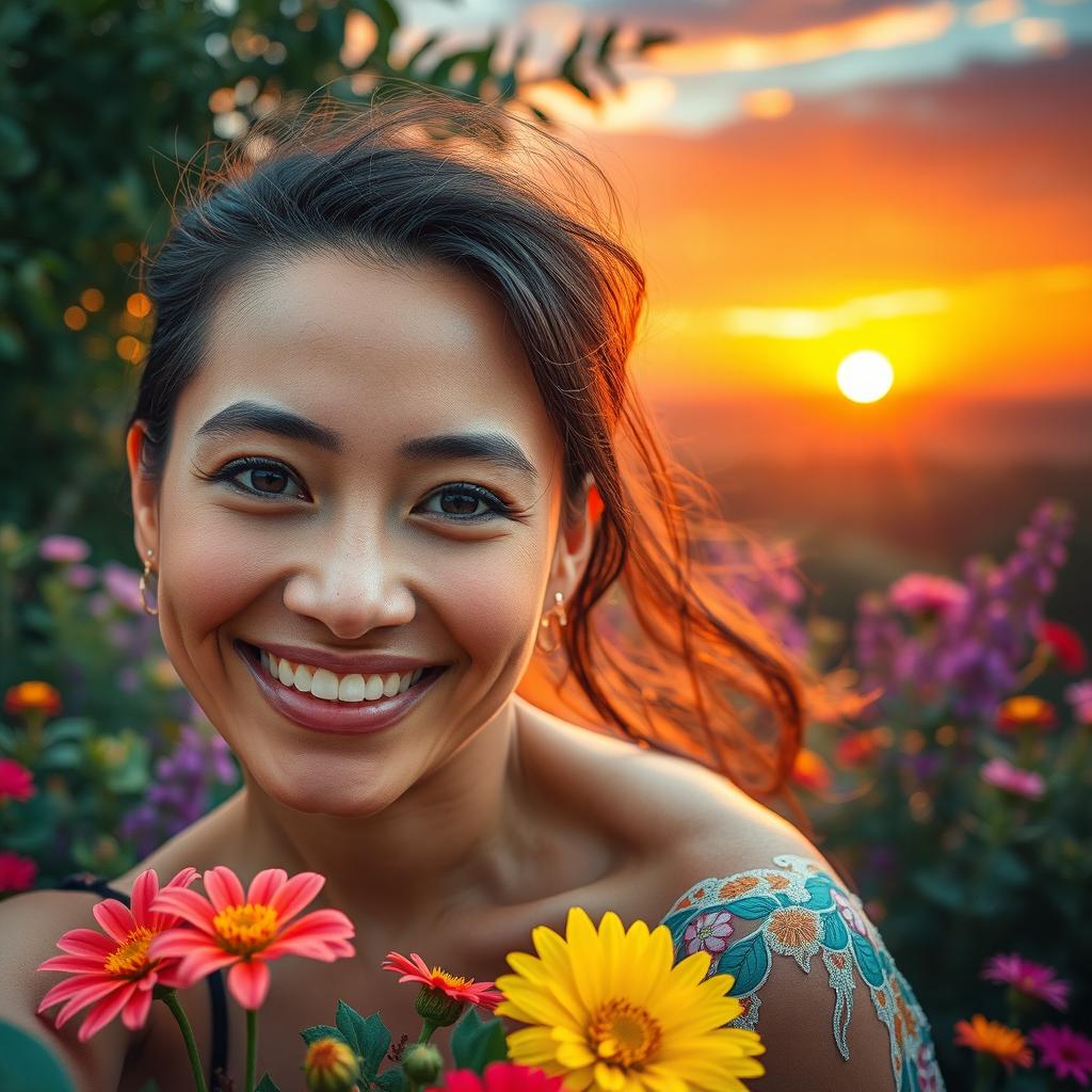 Create a vibrant and striking photograph inspired by the user's image