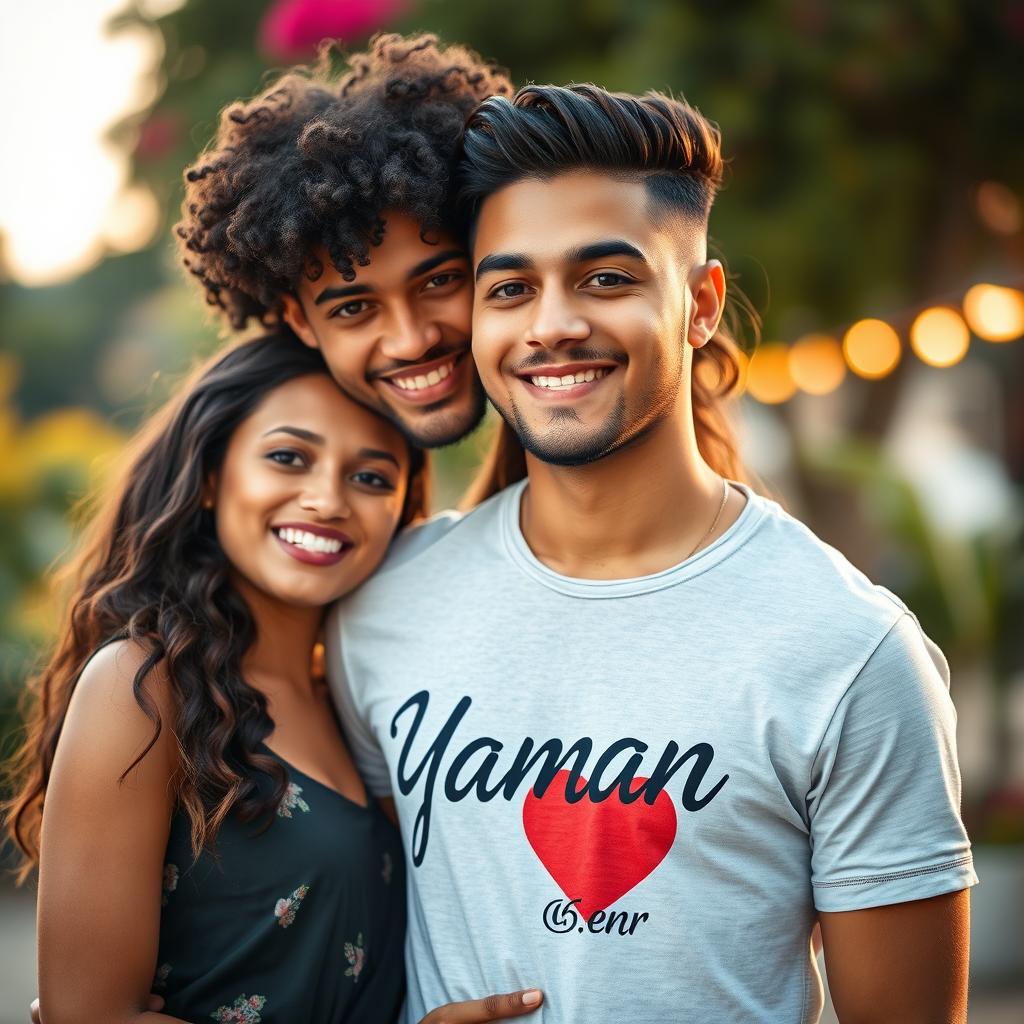 A beautiful couple, featuring a very attractive young man with gorgeous curly hair and a stunningly beautiful young woman standing closely together