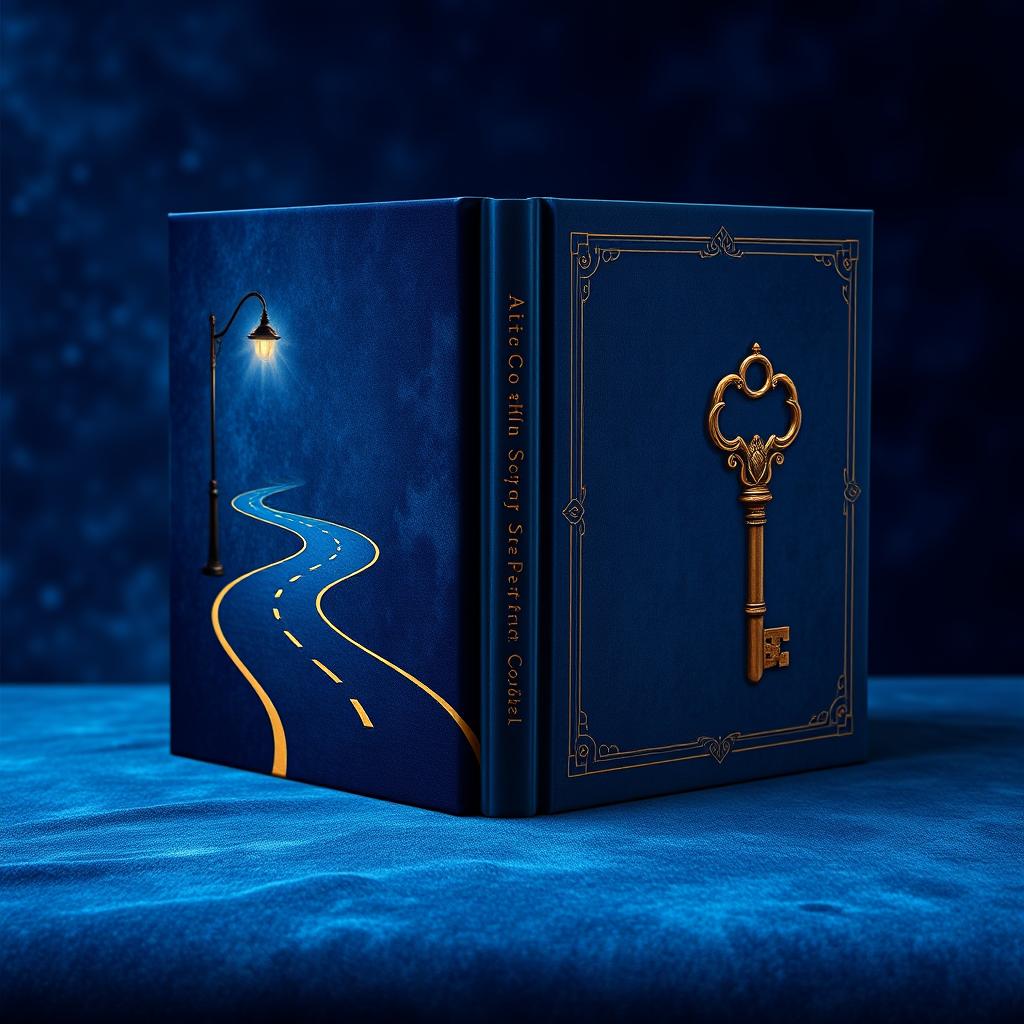 A book cover design featuring a rich, blue velvet background